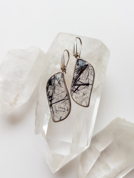 Tourmaline in Quartz Earrings