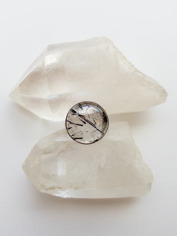 Tourmaline in Quartz Ring