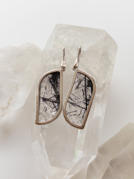 Tourmaline in Quartz Earrings