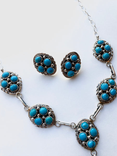 Turquoise Cluster Necklace