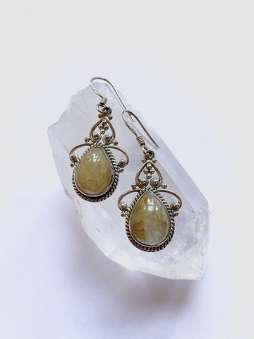 Rutilated Quartz Earrings