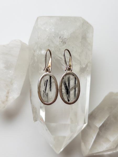 Tourmaline in Quartz Earrings