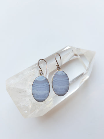 Blue Lace Agate Earrings