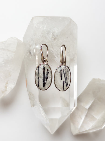 Tourmaline in Quartz Earrings