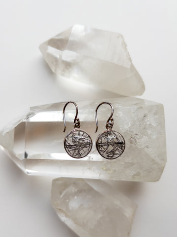 Tourmaline in Quartz Earrings