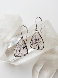 Tourmaline in Quartz Earrings