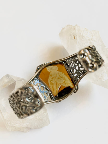 Carved Fairy Amber Cuff