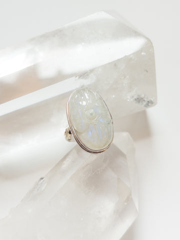 Carved Moonstone Ring