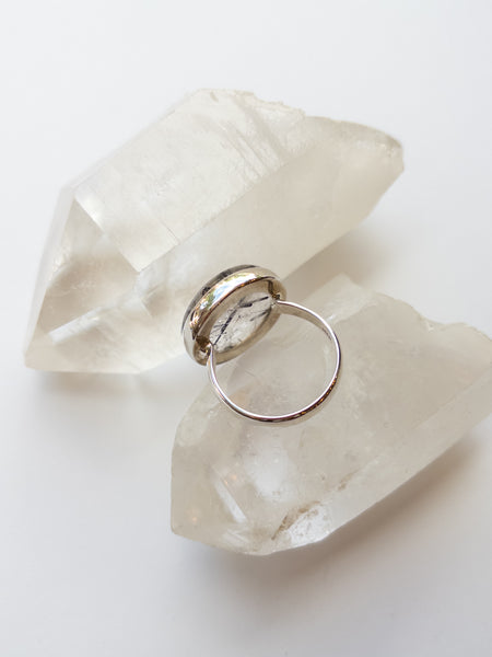 Tourmaline in Quartz Ring