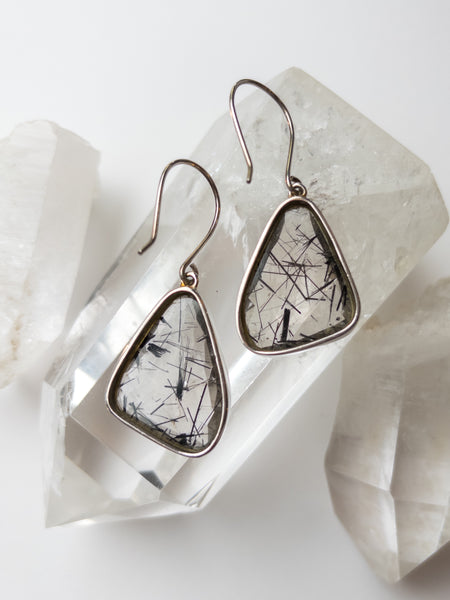 Tourmaline in Quartz Earrings