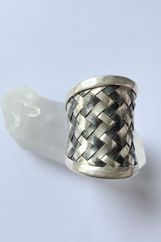 Lao Braided Silver Ring