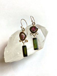 Watermelon Tourmaline Earrings