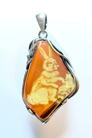 Amber Pendant Bunny