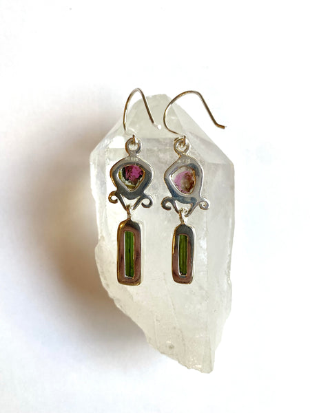 Watermelon Tourmaline Earrings