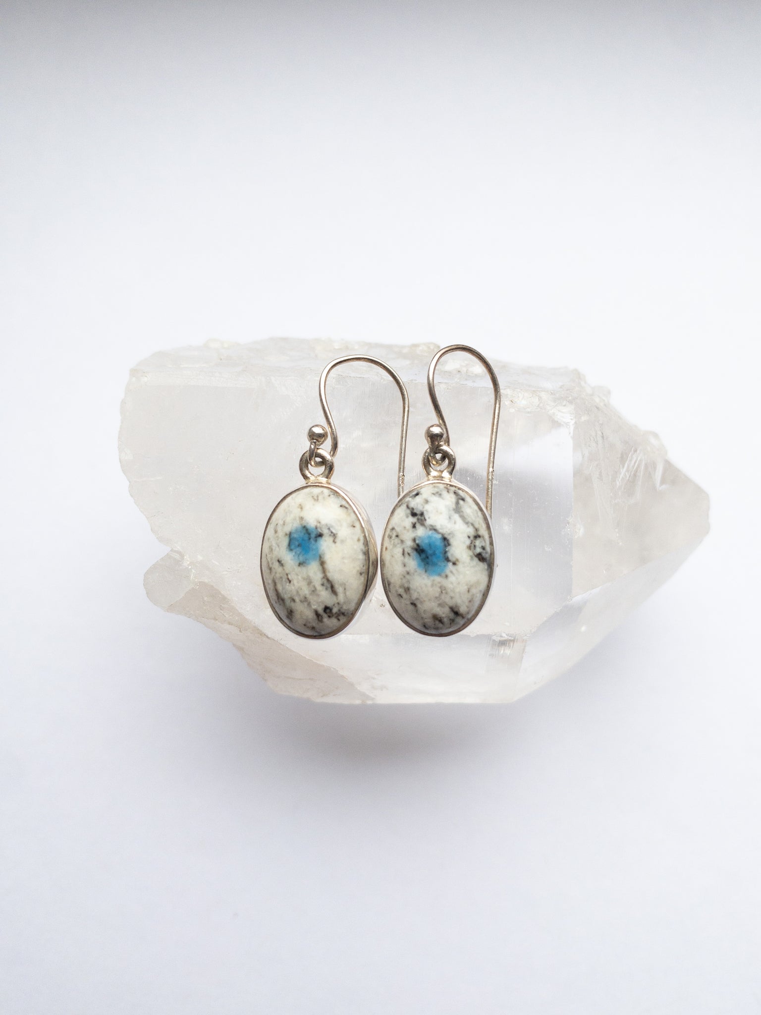 Azurite in Granite Earrings