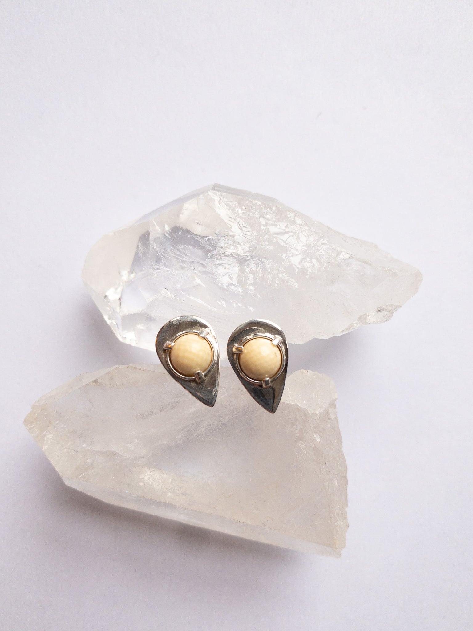 Fossilized Woolly Mammoth Tusk Earrings