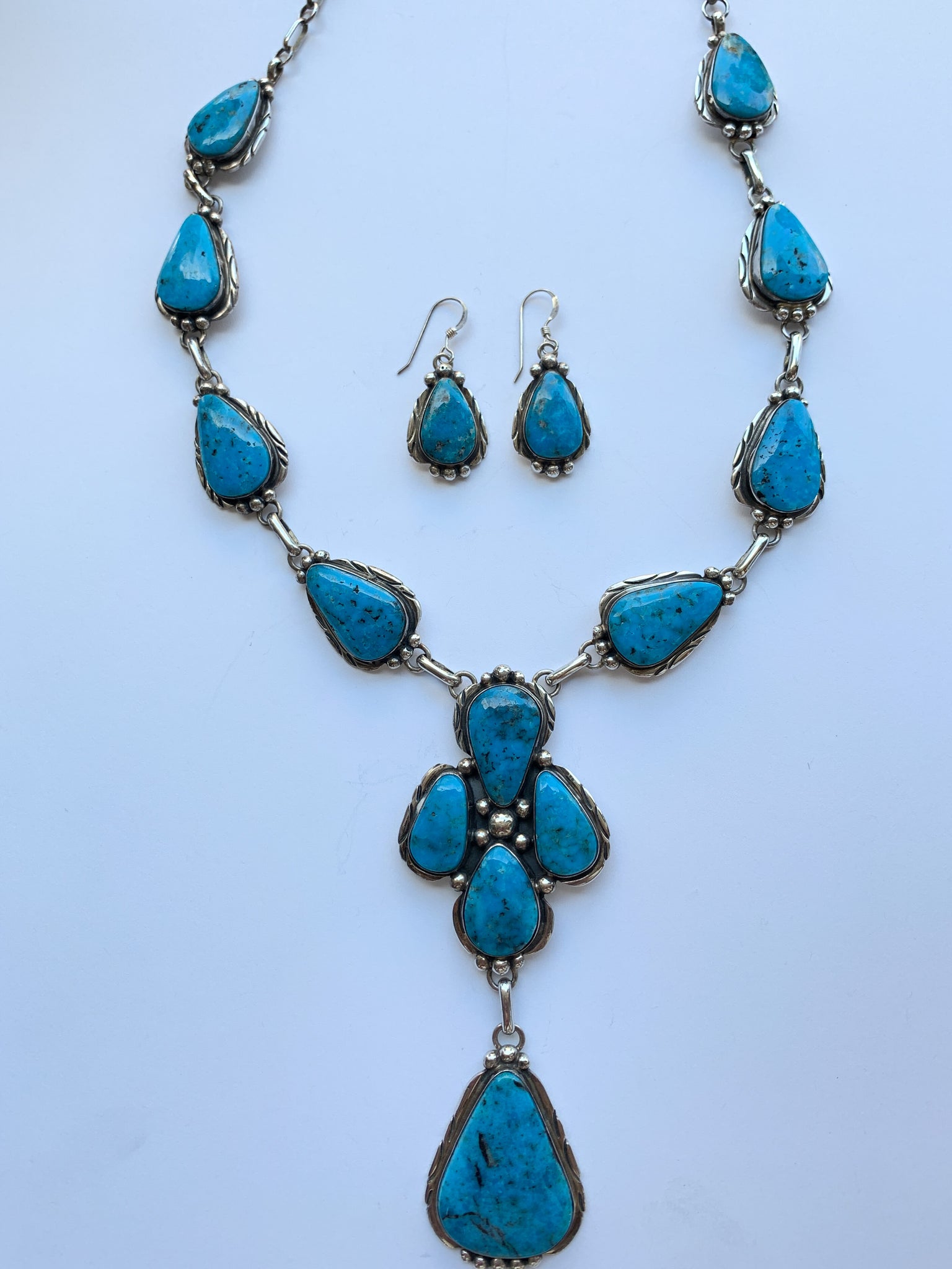 Navajo Sonoran Gold Turquoise Earing Necklace Set - Native American Jewelry  Sets, Native American Necklaces, Navajo Jewelry