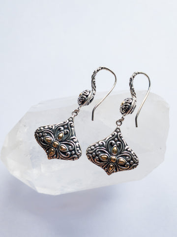 Mixed Metal Drop Earrings